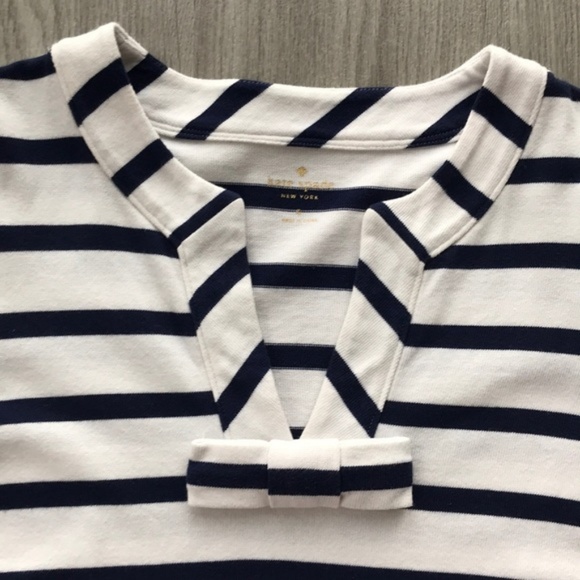 Kate Spade St. Tropez Striped Bow Long Sleeve Top - Picture 6 of 8